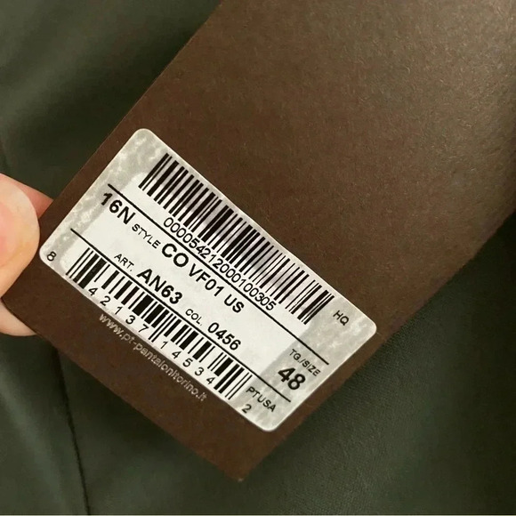 PT01 Slim Fit Trousers Green Sz 48/Medium - Picture 11 of 12